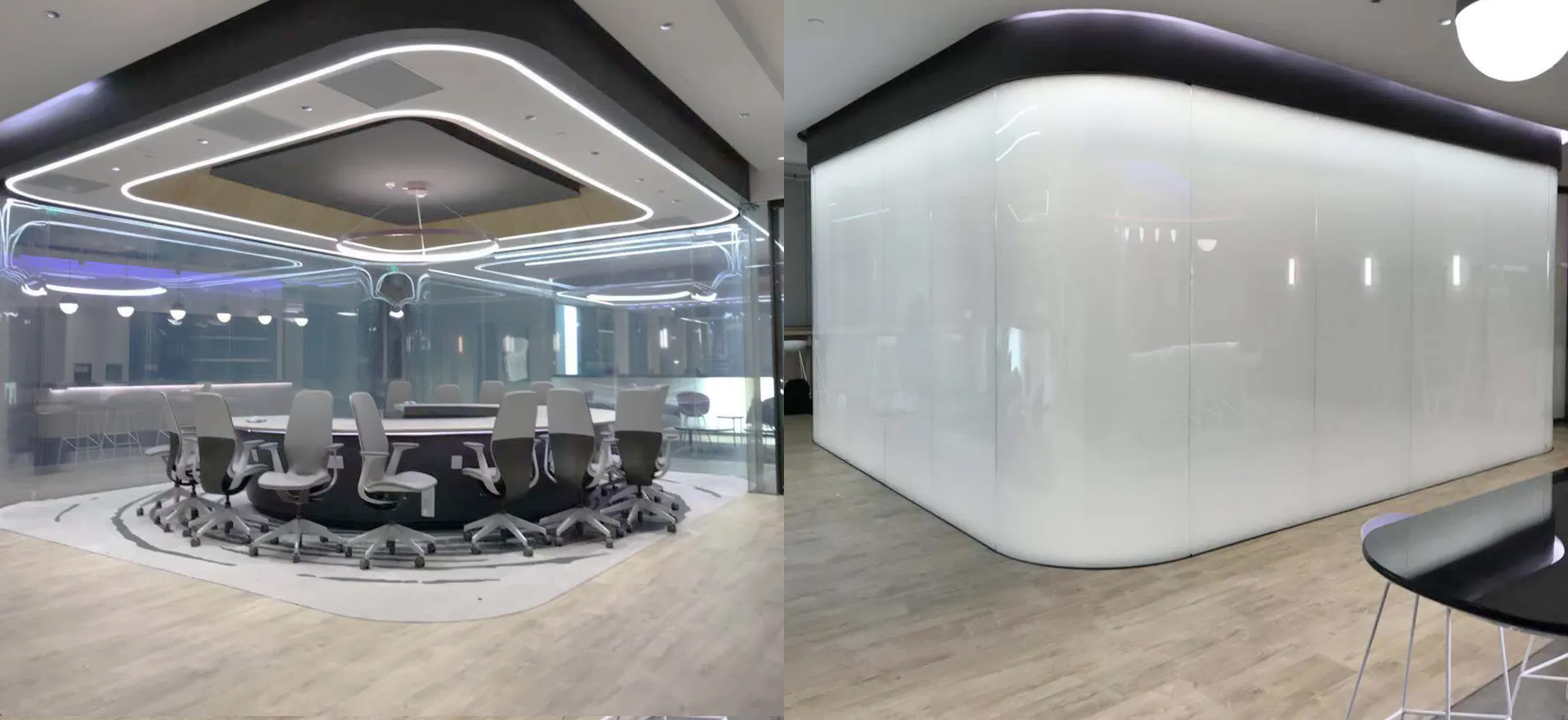 switchable smart glass office privacy solution