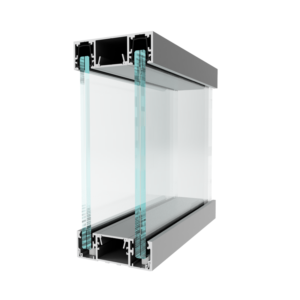 Smart glass office cabin with aluminum frame